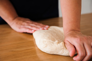 Chef preparing dough - cooking process