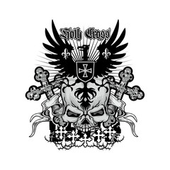 Obraz premium grunge skull coat of arms