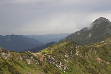 Fototapeta premium Caucasus Mountains in Russia Krasnodar Territory.