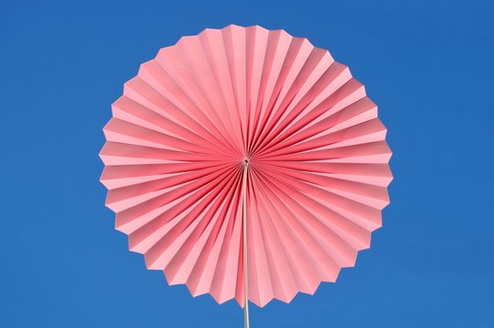 Abanico redondo rosa
