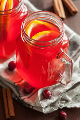 hot cranberry tea with orange cinnamon warming drink