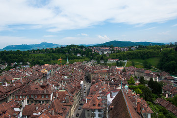 Fototapeta na wymiar Overhead view of Bern, Switzerland