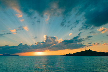 Sonnenuntergang über dem Meer, Elba, Italien