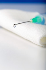 Syringe with gauze