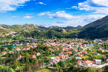 Houses in Cetinje Montenegro - obrazy, fototapety, plakaty