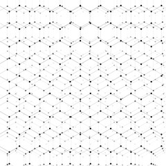 Black and white molecular hexagonal grid vector chemistry abstract background