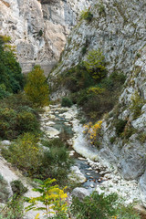 The mountain river in gorge in the Alpes-Maritimes