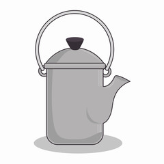 teapot kitchen metal isolated icon vector illustration design