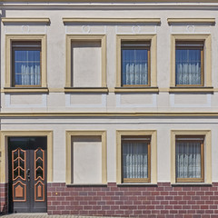 Germany Saxony, elegant home renovated facade