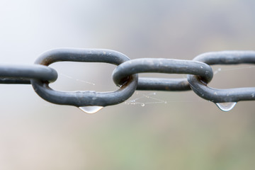 Fototapeta premium Kette mit Wasser und Tropfen