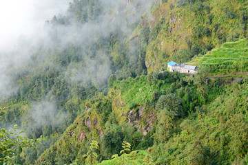 Trekking in the mountains, Nepal.