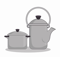 teapot kitchen metal isolated icon vector illustration design