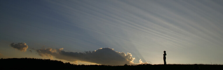 Obraz na płótnie Canvas sunset sky silhouette pano