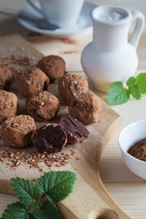 Homemade chocolate truffels