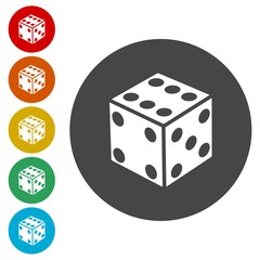 Dice icon Vector Illustration on the white background 