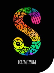 Mosaic hand drawn letter