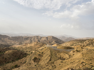 Dry landscape in Ethiopia in July.