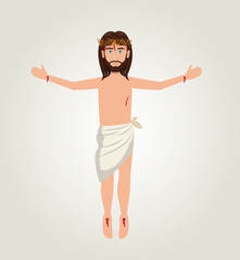 cartoon jesus christ ascension design vector illustration eps 10