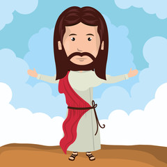 cartoon Jesus christ bless design vector illustration eps 10