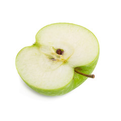 Sliced Green apple isolated on the white background