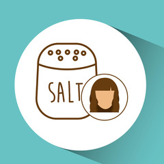 salt shaker icon cook, female avatar vector illustration