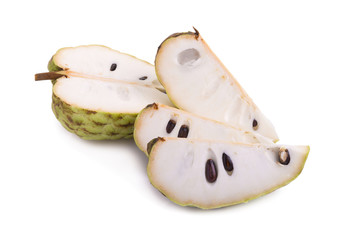 custard apple on white background.