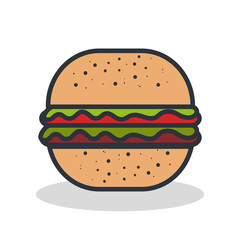 fast food burger icon design, vector illustration eps10