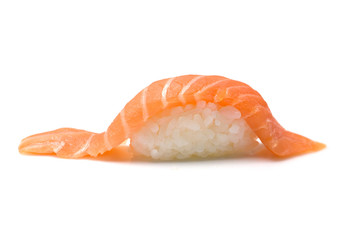 Salmon sushi isolated on white background