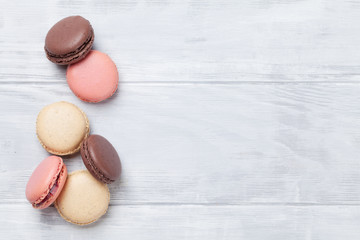 Colorful macaroons. Sweet macarons