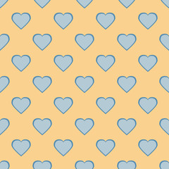 Pretty pastel heart, Seamless romantic background with a set of hearts