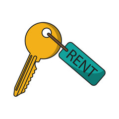 Rent key icon. Real estate construction property and investment theme. Isolated design. Vector illustration