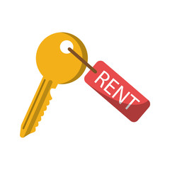 Rent key icon. Real estate construction property and investment theme. Isolated design. Vector illustration