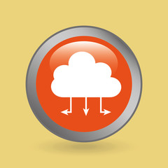 silhouette head cloud data connected icon graphic vector illustration eps 10