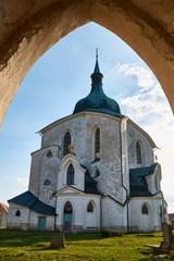 The Pilgrim Church of St. John of Nepomuk on Zelena Hora Green Mountain near Zdar nad Sazavou, Czech Republic, UNESCO