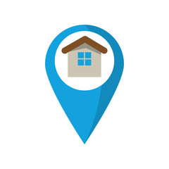 House inside gps button icon. Real estate construction property and investment theme. Isolated design. Vector illustration