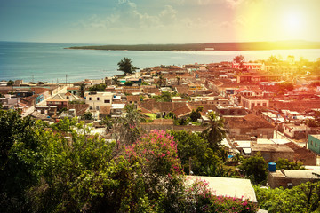 Panoramic view over landscape with mogotes in Cuba