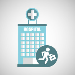 paramedic first aid hospital building icon vector illustration