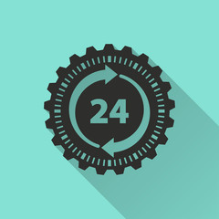 24 hour service - vector icon.