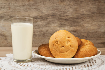Milk and biscuit with a smile