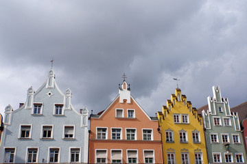 sanierte und restaurierte historische Altstadt Landshut