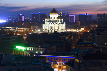 View of the city from a tall building