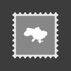 Isolated mail stamp icon with  the map of Ukraine
