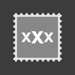 Isolated mail stamp icon with  a XXX letter icon