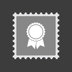 Isolated mail stamp icon with  a ribbon award