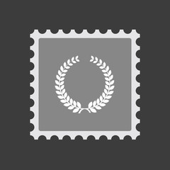 Isolated mail stamp icon with  a laurel crown sign