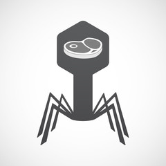 Isolated virus icon with  a steak icon