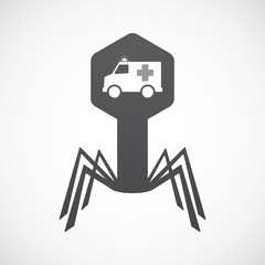 Isolated virus icon with  an ambulance icon