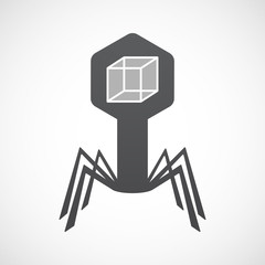 Isolated virus icon with  a cube sign