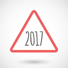 Isolated warning sign icon with  a 2017 year  number icon