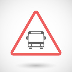 Isolated warning sign icon with  a bus icon